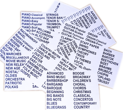 Sheet Music Divider Labels